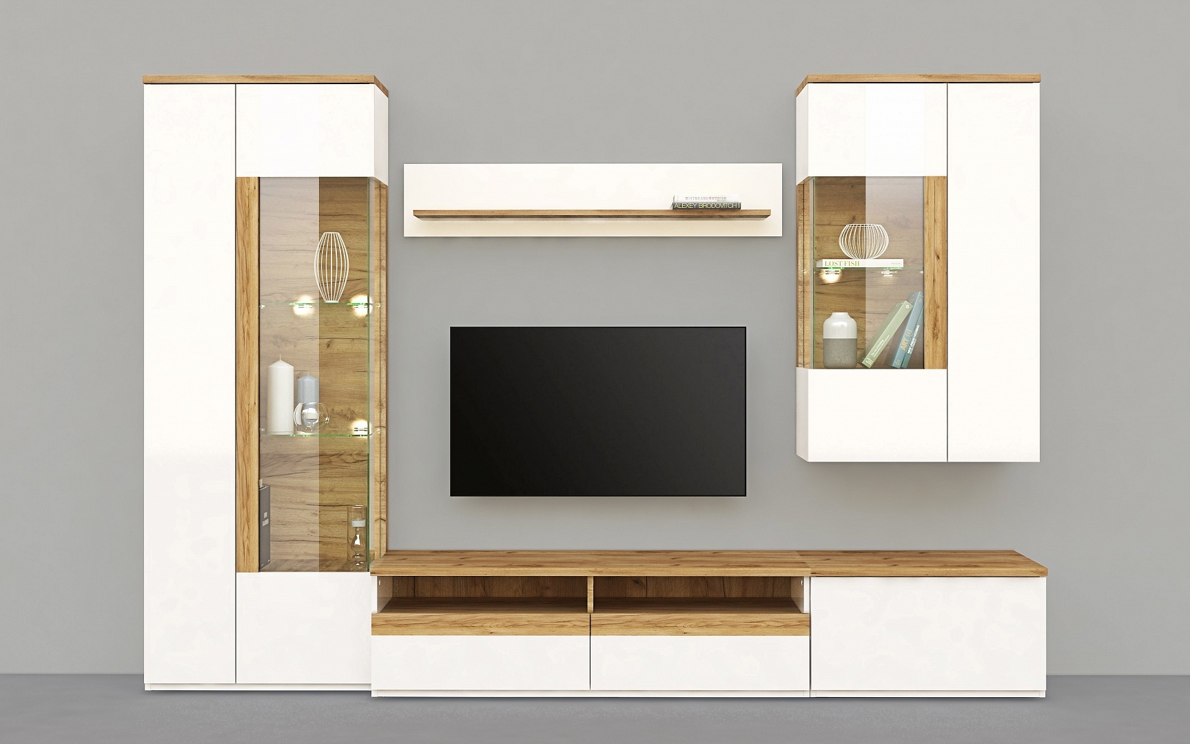 Wohnwand Creme Hochglanz Wohnwande In Schwarz